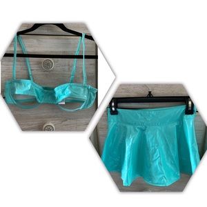 Iheartraves blue vinyl rave outfit